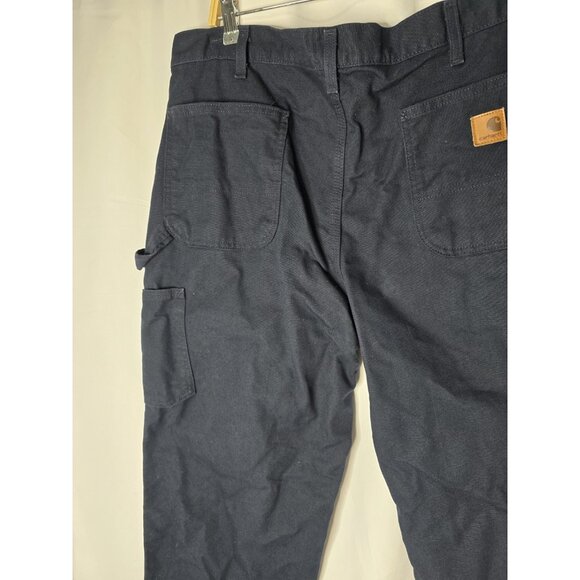 Carhartt Loose Original Fit Washed Duck Work Dungaree Pants Men’s 38X32 Blue - Picture 4 of 16
